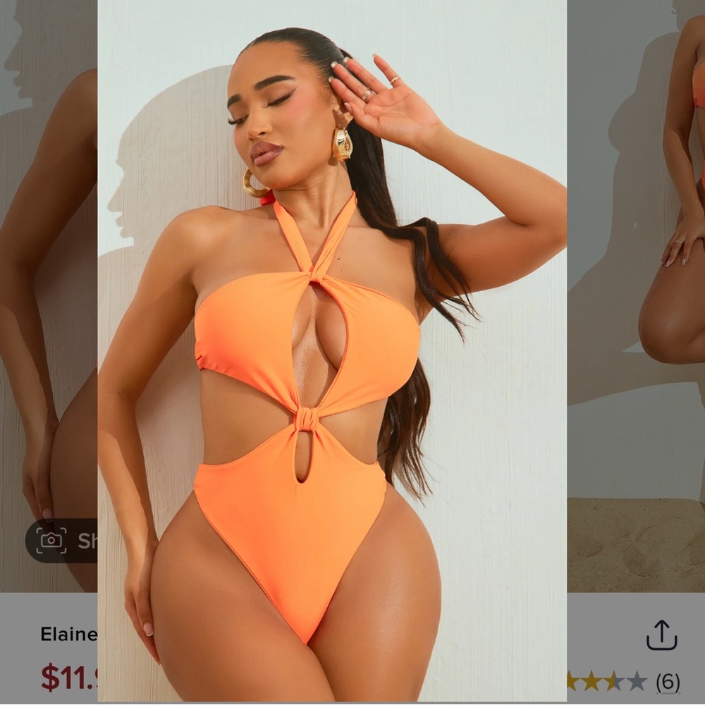 Elaine cut out 1 piece swimsuit